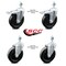 Service Caster 5 Inch Hard Rubber Swivel 12mm Threaded Stem Caster Total Lock Brakes, 2PK SCC-TSTTL20S514-HRS-M1215-2-S-2 - alternate 3